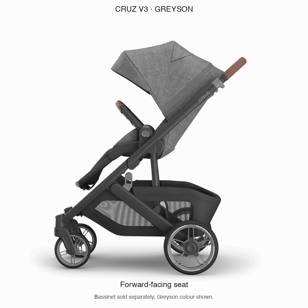 UPPAbaby Cruz V3 Greyson multiple configurations hero