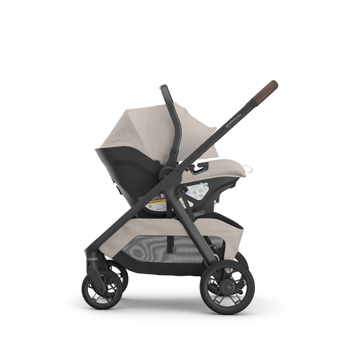 UPPAbaby Kona Ada with optional Aria infant car seat — Side
