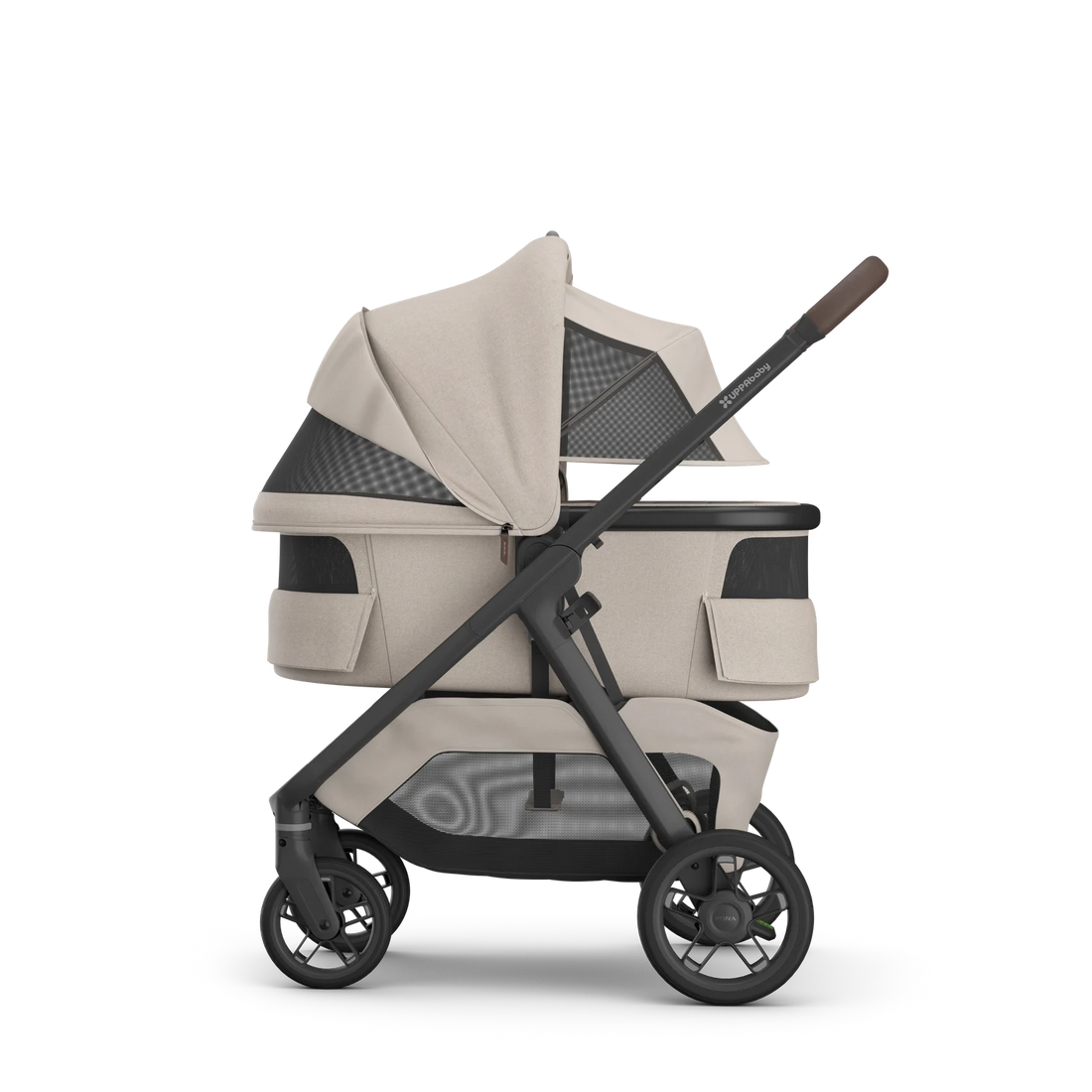 UPPAbaby Kona Ada with optional bassinet — Side with bassinet ventilation open