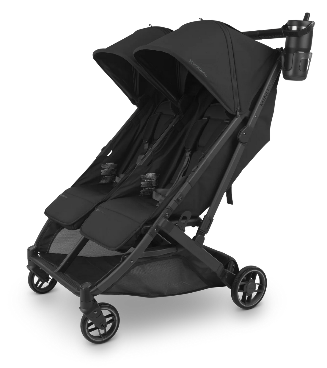 UPPAbaby Cup Holder fitted to Minu Duo; stroller and drink container sold separately