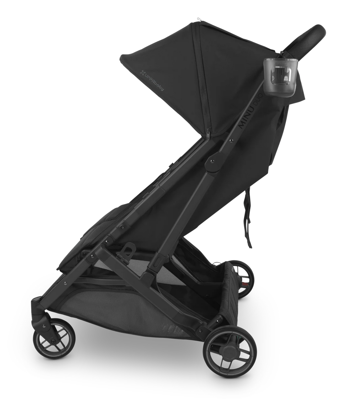 UPPAbaby Cup Holder fitted to Minu Duo; stroller and drink container sold separately