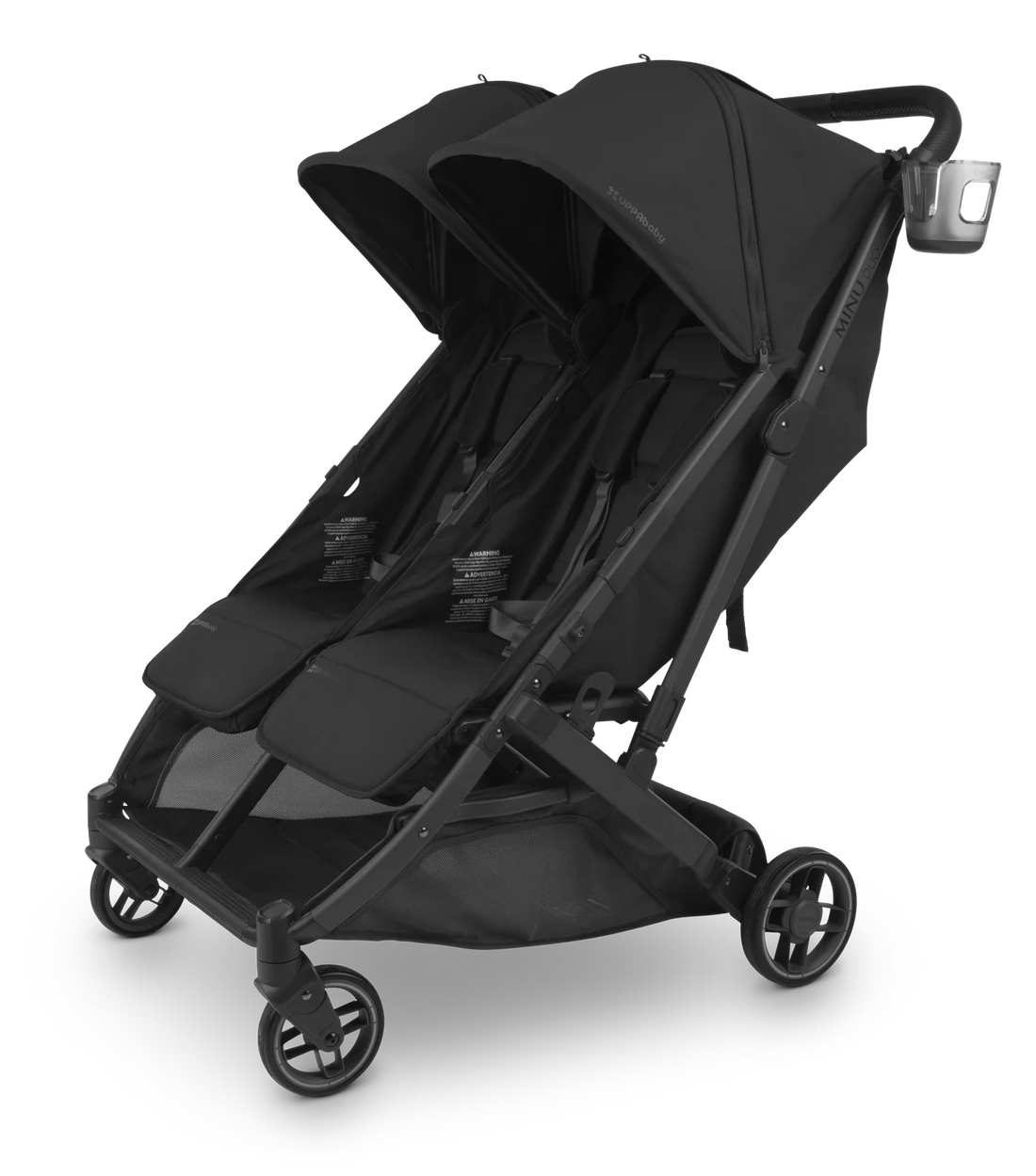 UPPAbaby Cup Holder fitted to Minu Duo; stroller and drink container sold separately