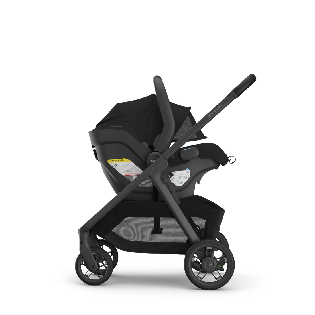 UPPAbaby Kona James with optional Mesa infant car seat — Side