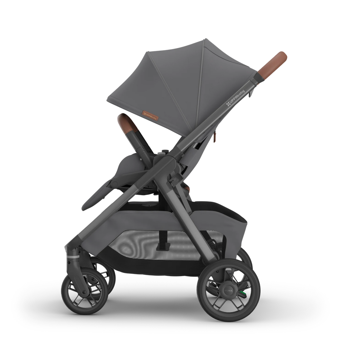 UPPAbaby Kona Rowan — left side view with canopy extended