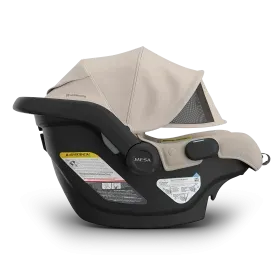 UPPAbaby Mesa V3 Infant Car Seat - side view with extended canopy