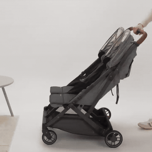 UPPAbaby Minu Duo square hero showing compact fold and carry