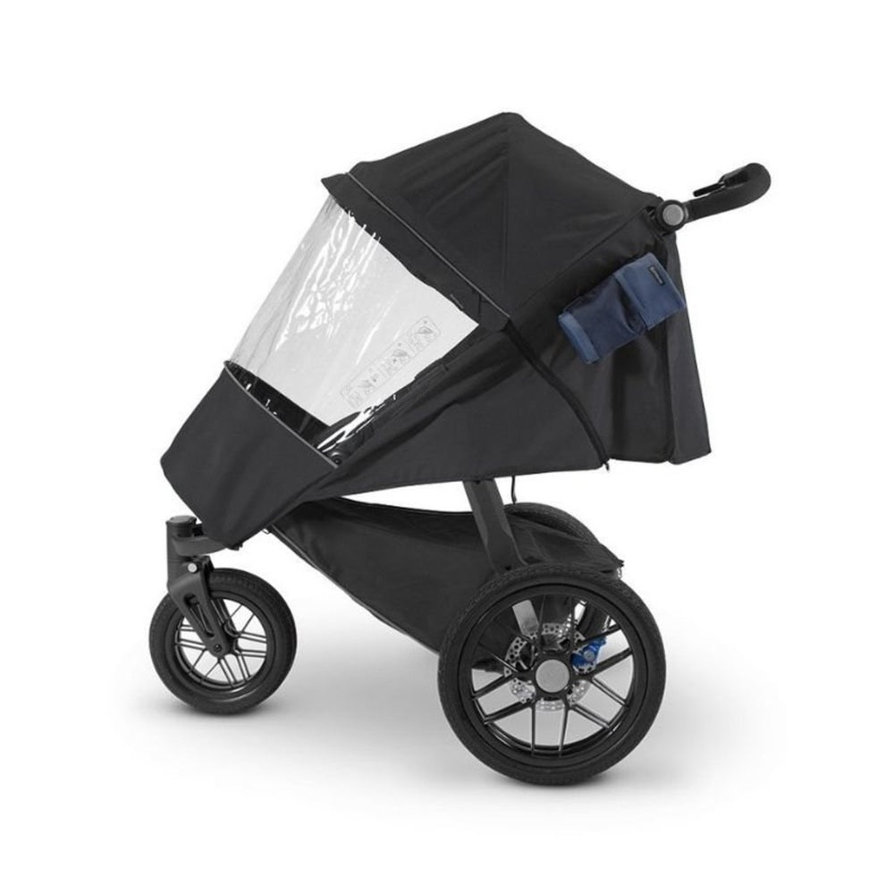 UPPABABY Ridge rain shield in black with clear vinyl window on stroller