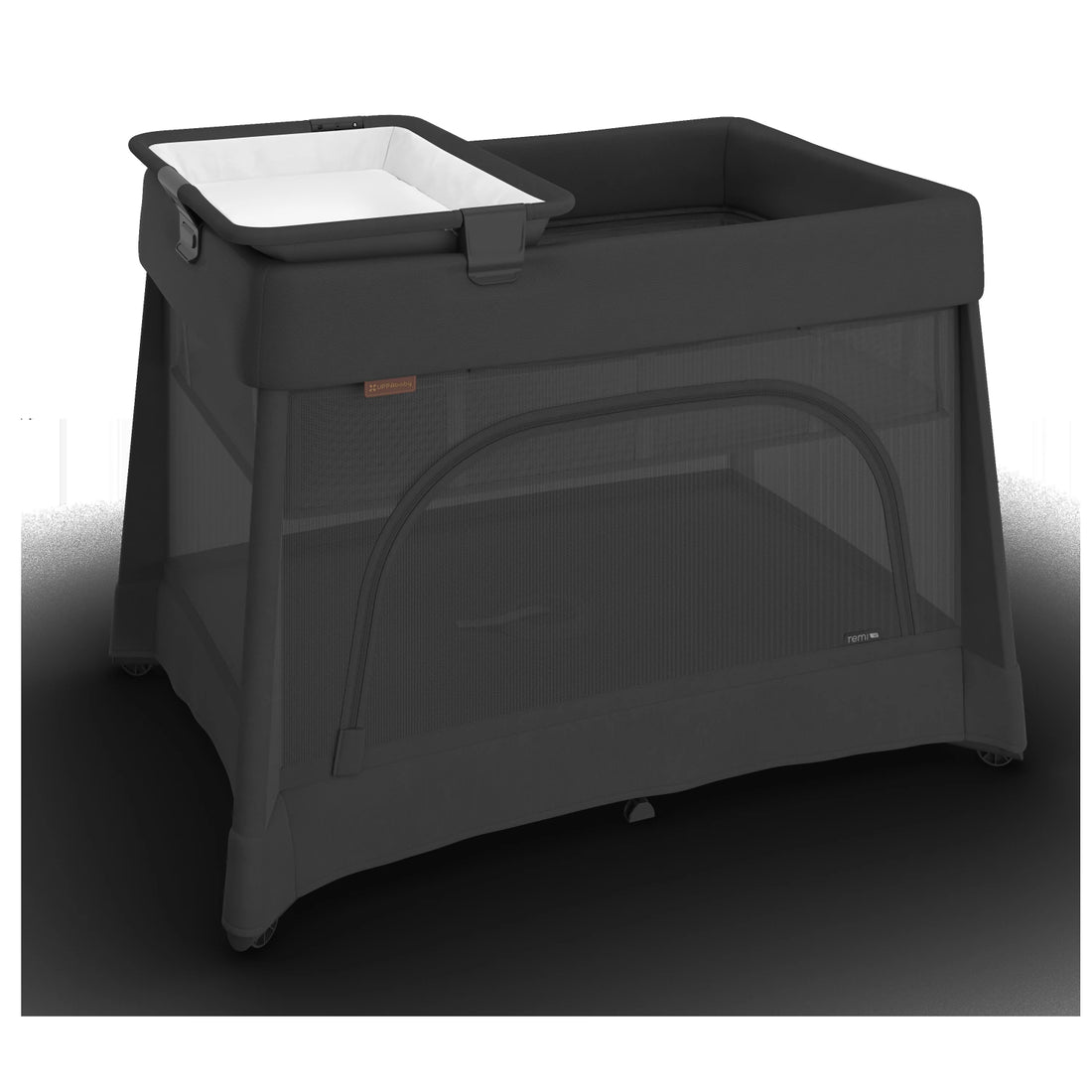 UPPAbaby Remi V2 Playard in Mason Black Soft Knit - all-in-one nursery configuration