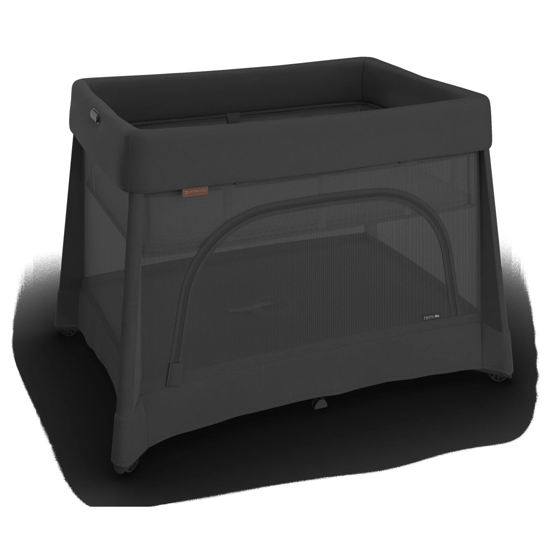 UPPAbaby Remi V2 Playard in Mason Black Soft Knit - bassinet configuration from above