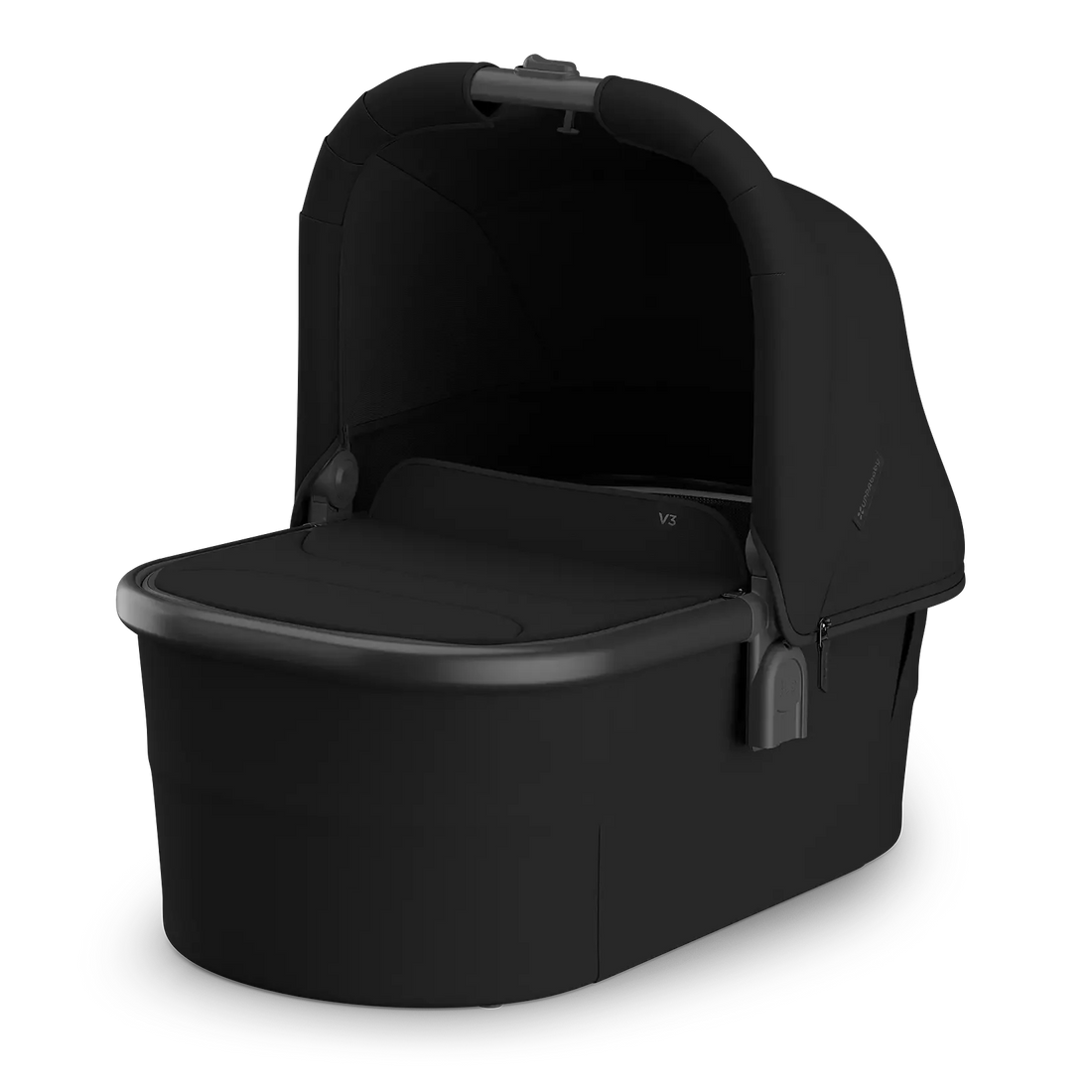 UPPAbaby Bassinet V3 — James (Black | Carbon Frame | Black Leather) — product view