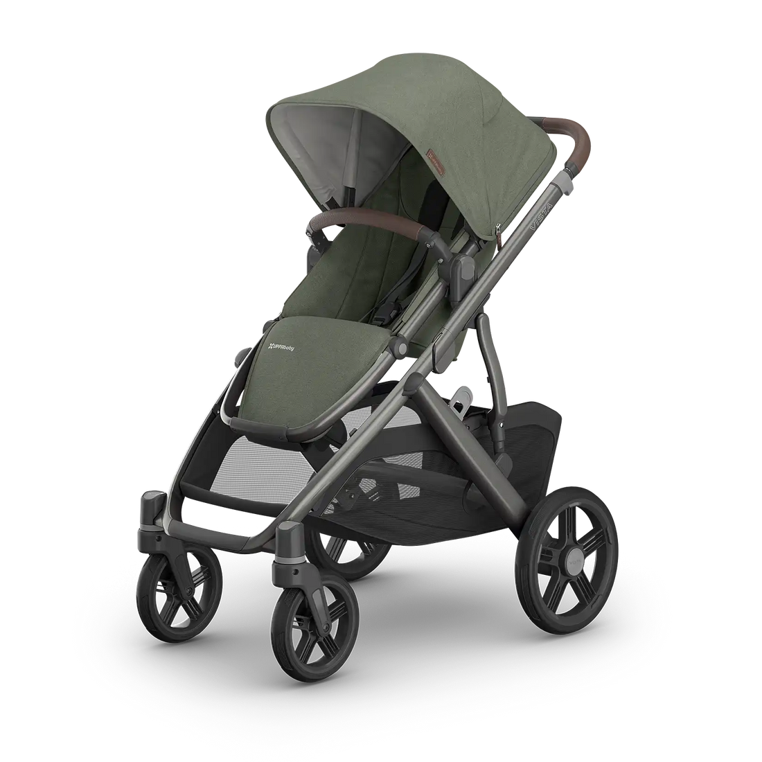 UPPAbaby Vista V3 — Evelyn (Meadow Green | Graphite Frame | Chestnut Leather) — product view