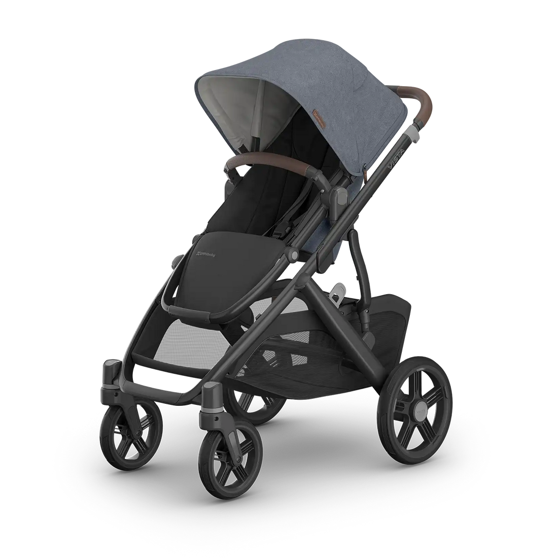 UPPAbaby Vista V3 — Julian (Dusty Blue Mélange | Carbon Frame | Chestnut Leather) — product view