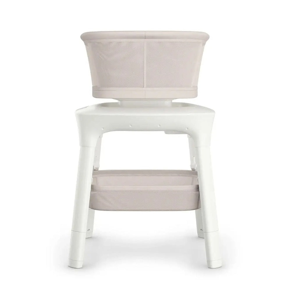 UPPAbaby Soma Smart Bassinet in Beige with white stand