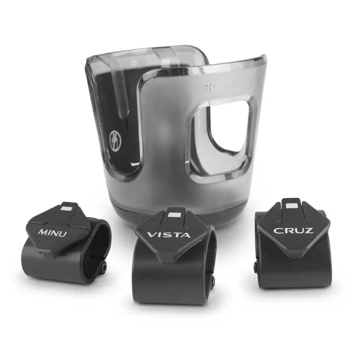Uppababy cup holder set with 3 adapters for Minu, Vista and Cruz strollers (black)