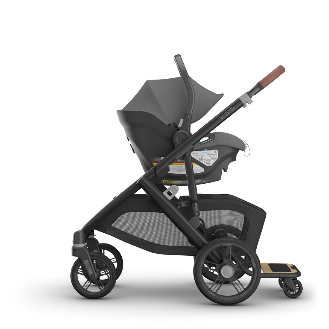 UPPAbaby Vista V3 in Greyson — Aria infant car seat + PiggyBack; additional components sold separately
