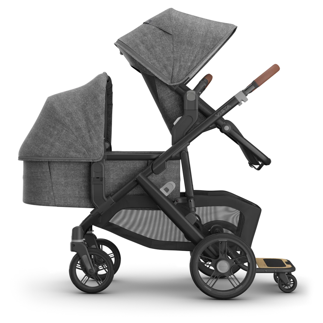 UPPAbaby Vista V3 in Greyson — Toddler seat + bassinet + PiggyBack; additional components sold separately