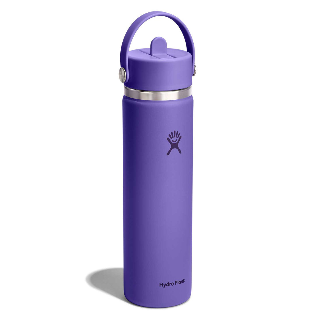 Hydro Flask 24 oz Wide Mouth Bottle With Flex Straw Cap – Utopia Purple angled view