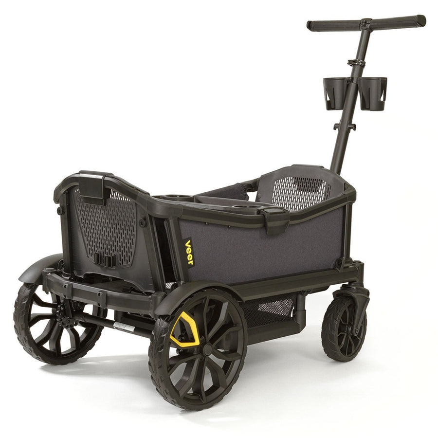 Veer All-Terrain Cruiser Wagon with black frame, adjustable handle, and cup holders