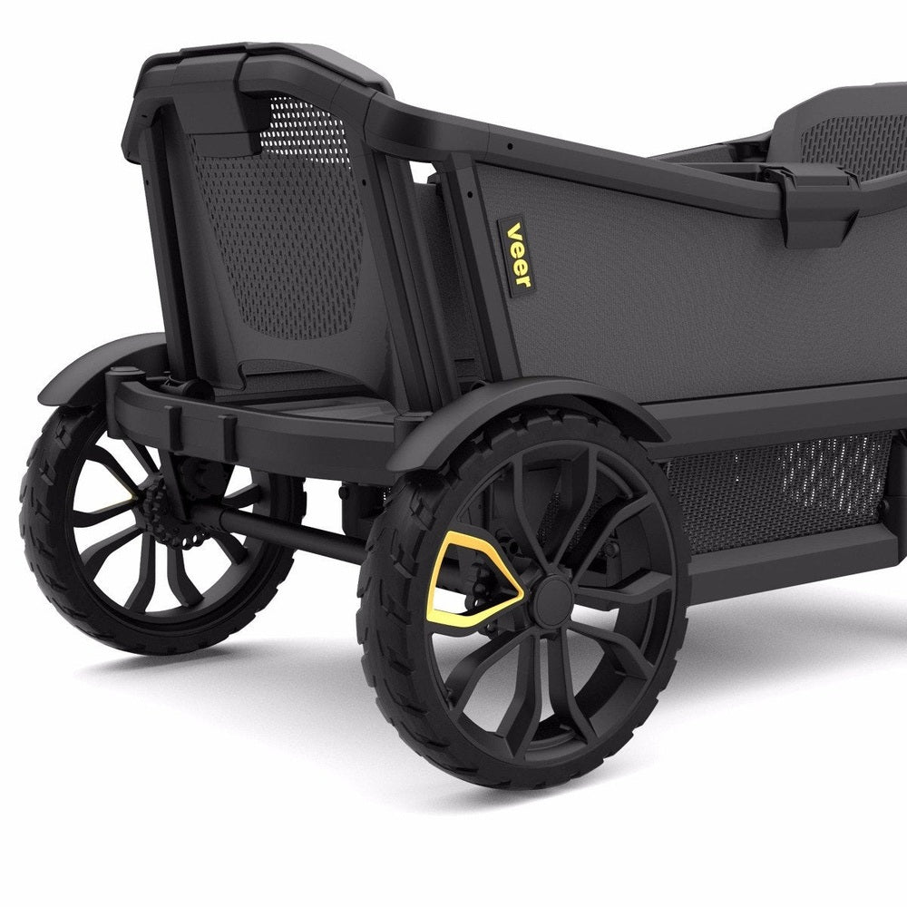 Veer All-Terrain Cruiser Wagon with black frame, rugged wheels, and yellow accents