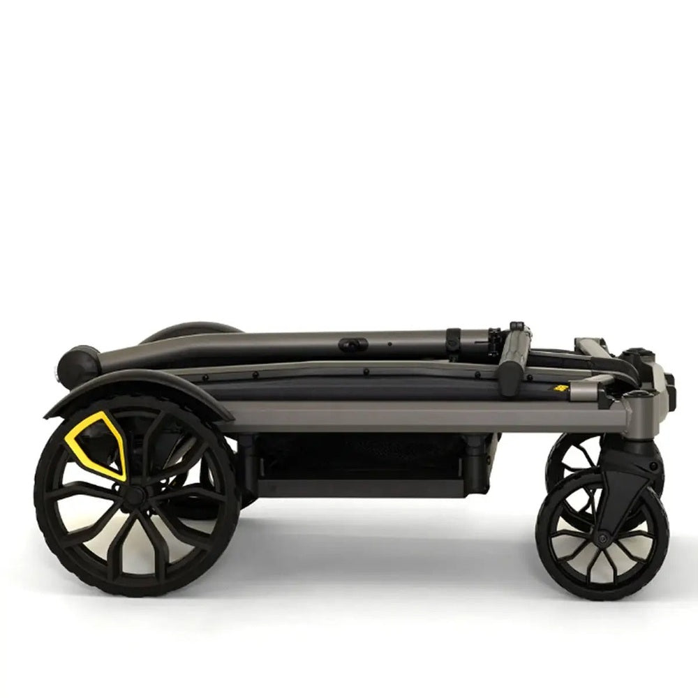 VEER Veer Cruiser City XL folded with yellow accent stripe and spoke-pattern wheels img 7/11