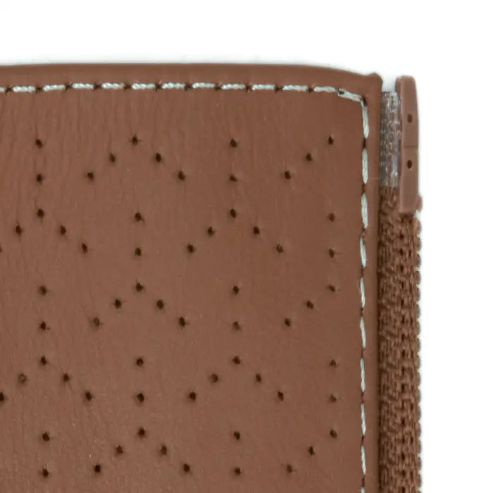 Veer Cruiser Napa leather grips in tan brown perforated leather with white stitching