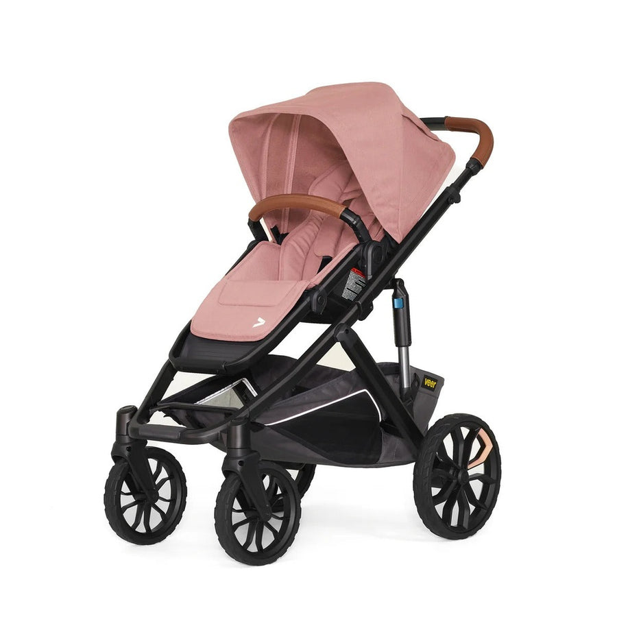 Veer Switch&Roll Rose Quartz Luxe stroller with leather grips
