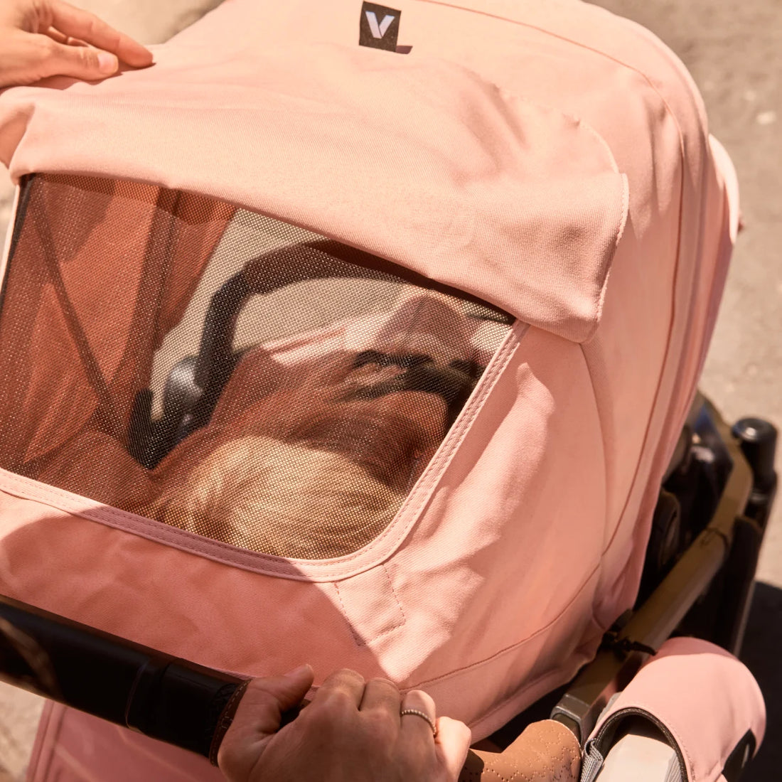 Extendable Luxe Canopy — veer switch roll leather stroller bundle