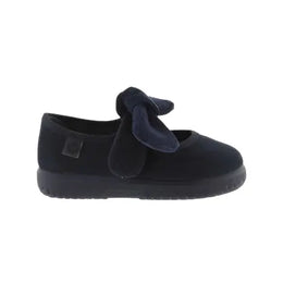 Victoria Shoes Ojalá Suede Imitation Mary Jane Corduroy Bow Marino