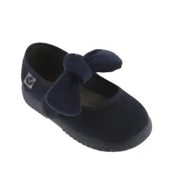 Victoria Shoes Ojalá Suede Imitation Mary Jane Corduroy Bow Marino