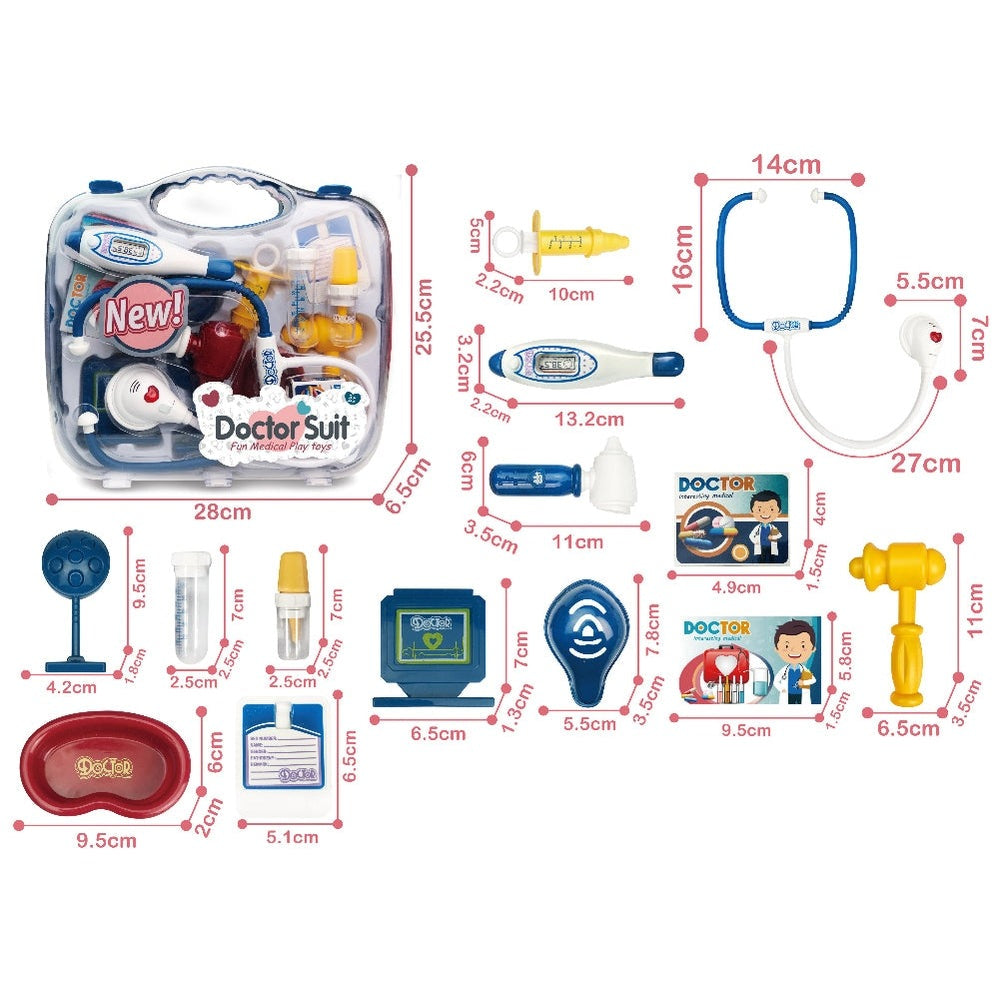 Xinle Tong Doctor Suit pretend doctor playset with blue medical tools and carrying case.
