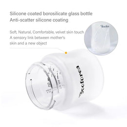 Yooforea Silicone Coated Glass Baby Bottle 3Oz/90Ml