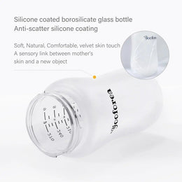 Yooforea Silicone Coated Glass Baby Bottle 9Oz/270Ml