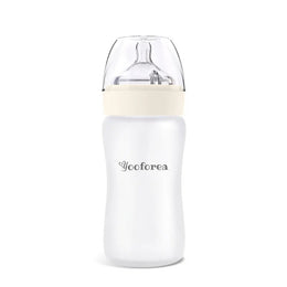 Yooforea Silicone Coated Glass Baby Bottle 9Oz/270Ml